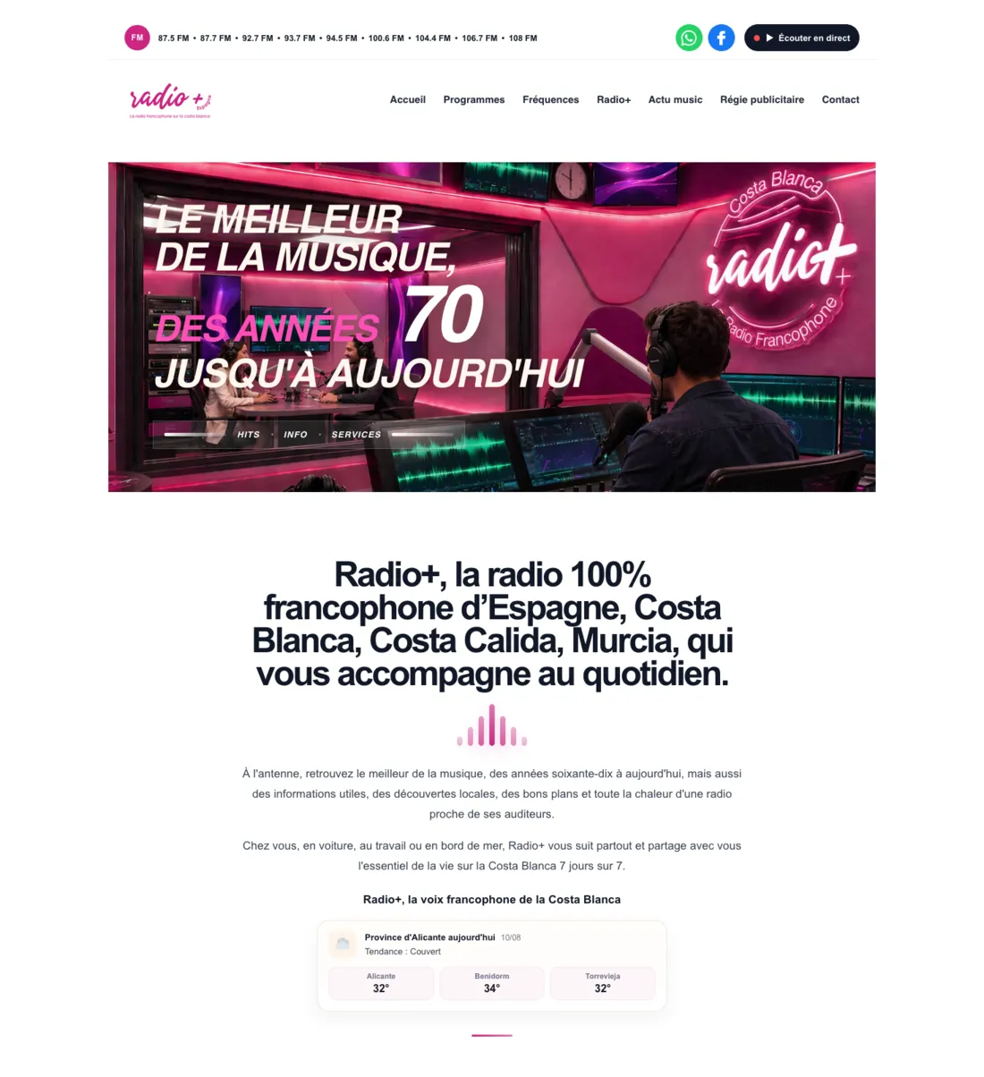 Capture du site Radio Plus Espagne