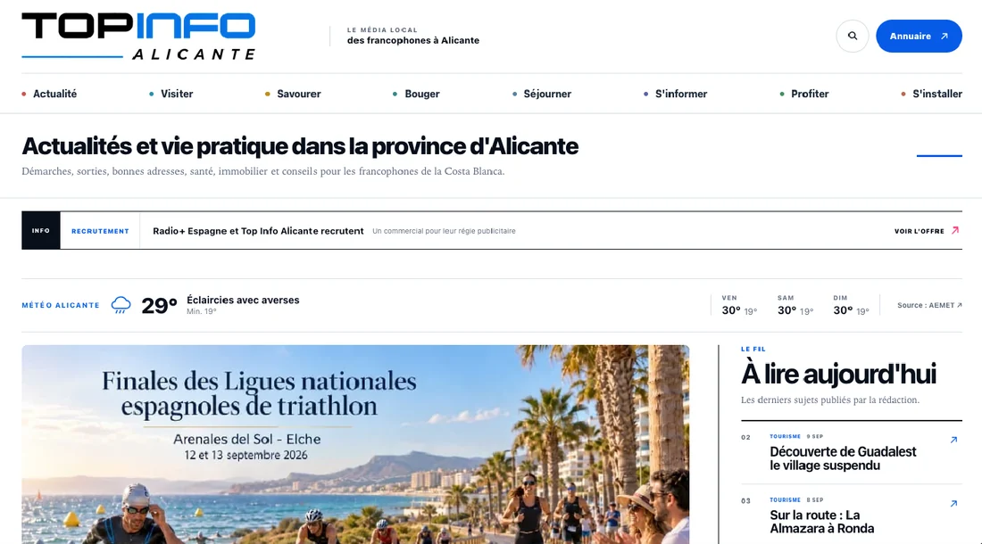 Capture du site Top Info Alicante