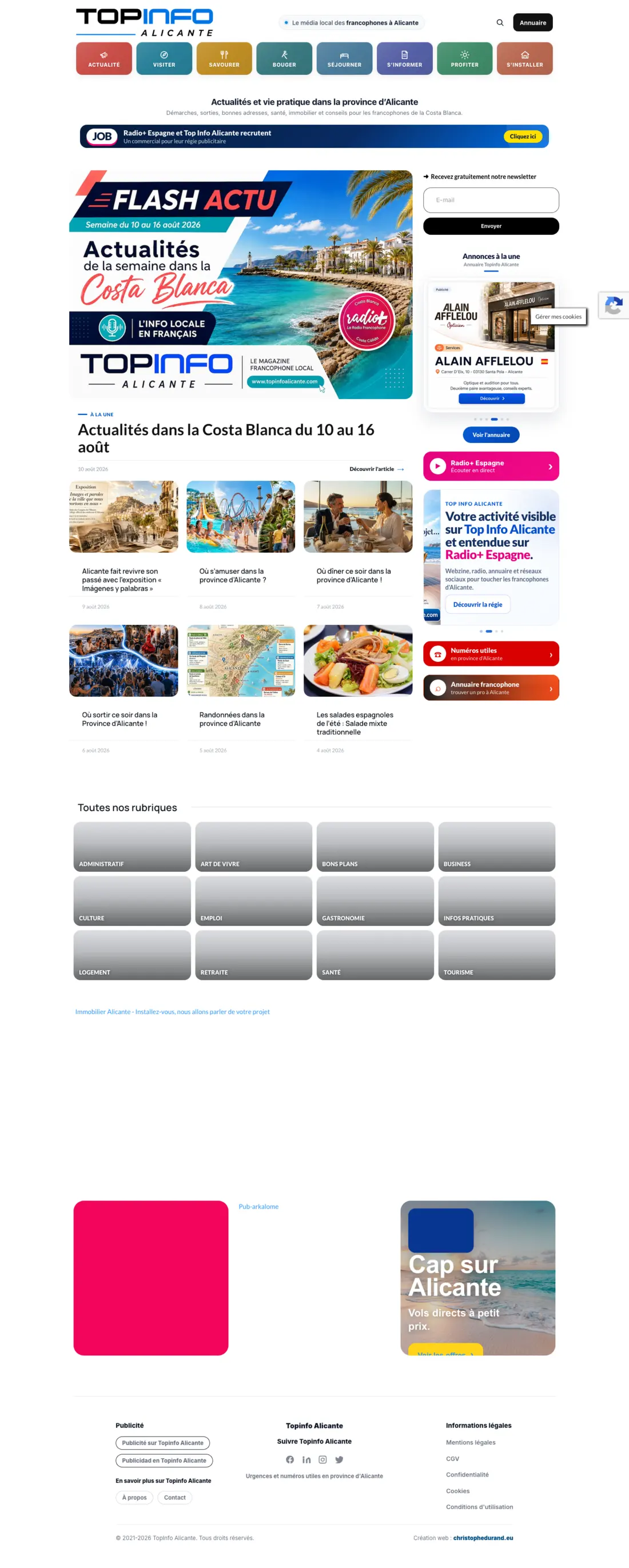 Capture du site Top Info Alicante