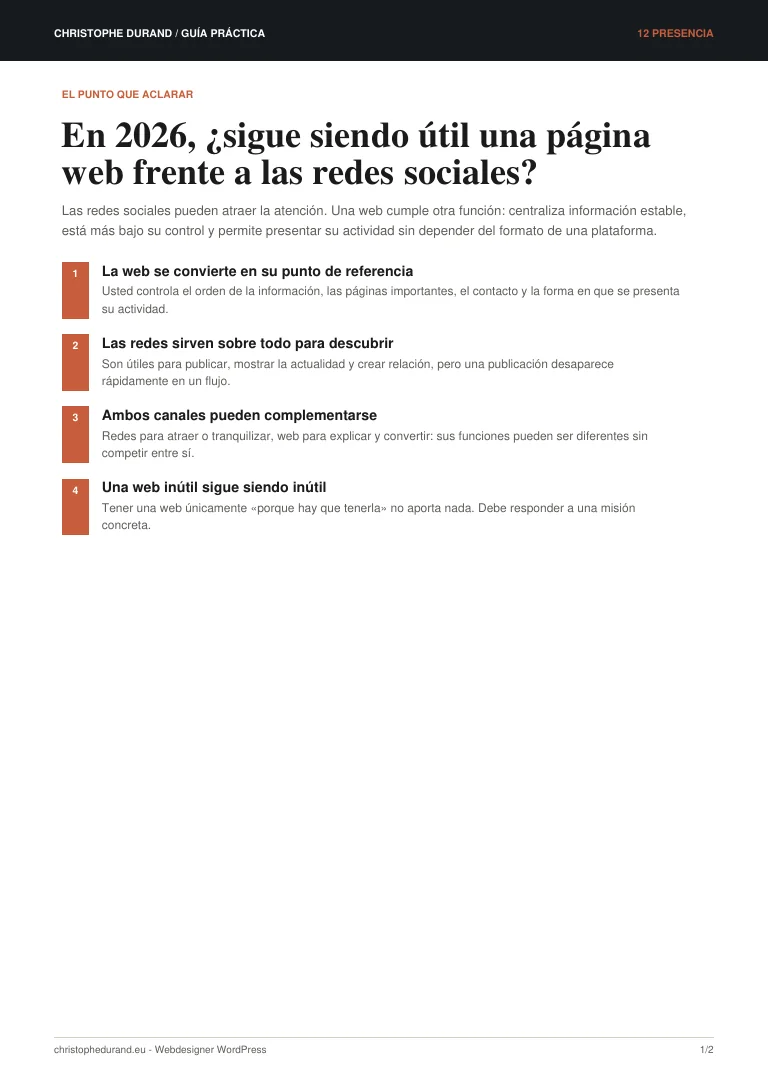 Vista previa de la guía En 2026, ¿sigue siendo útil una página web frente a las redes sociales?