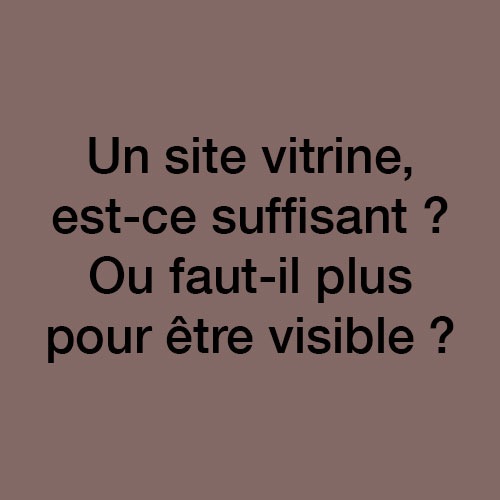 Site vitrine suffisant ou non
