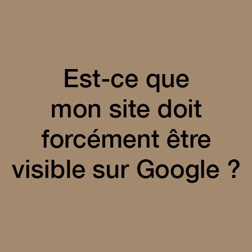 Site visible sur Google ou pas