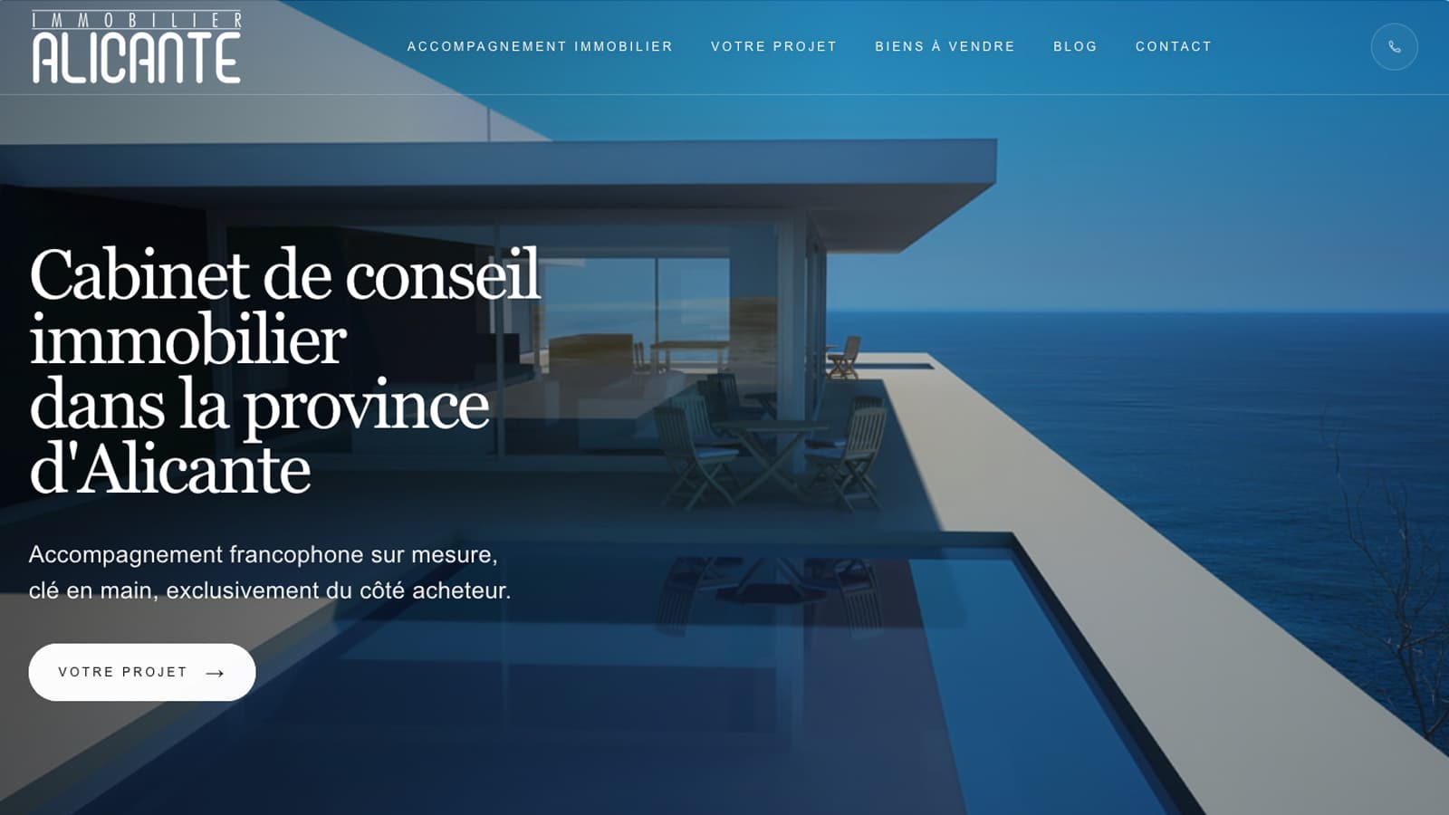 Aperçu du site Immobilier Alicante