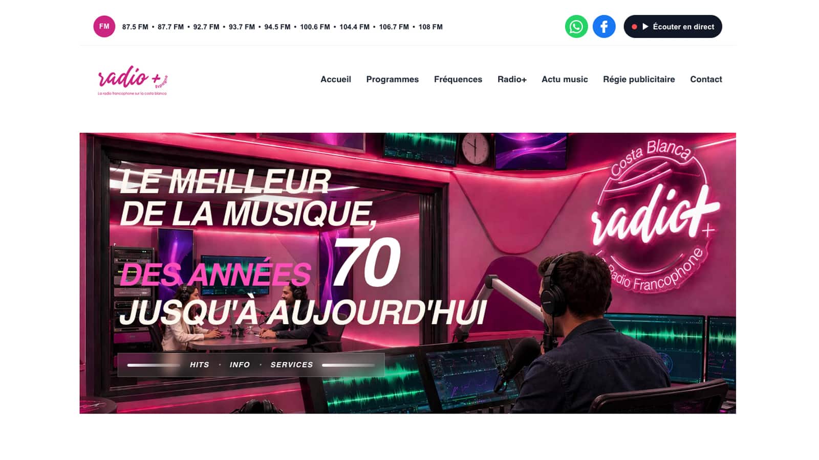 Aperçu du site Radio Plus Espagne