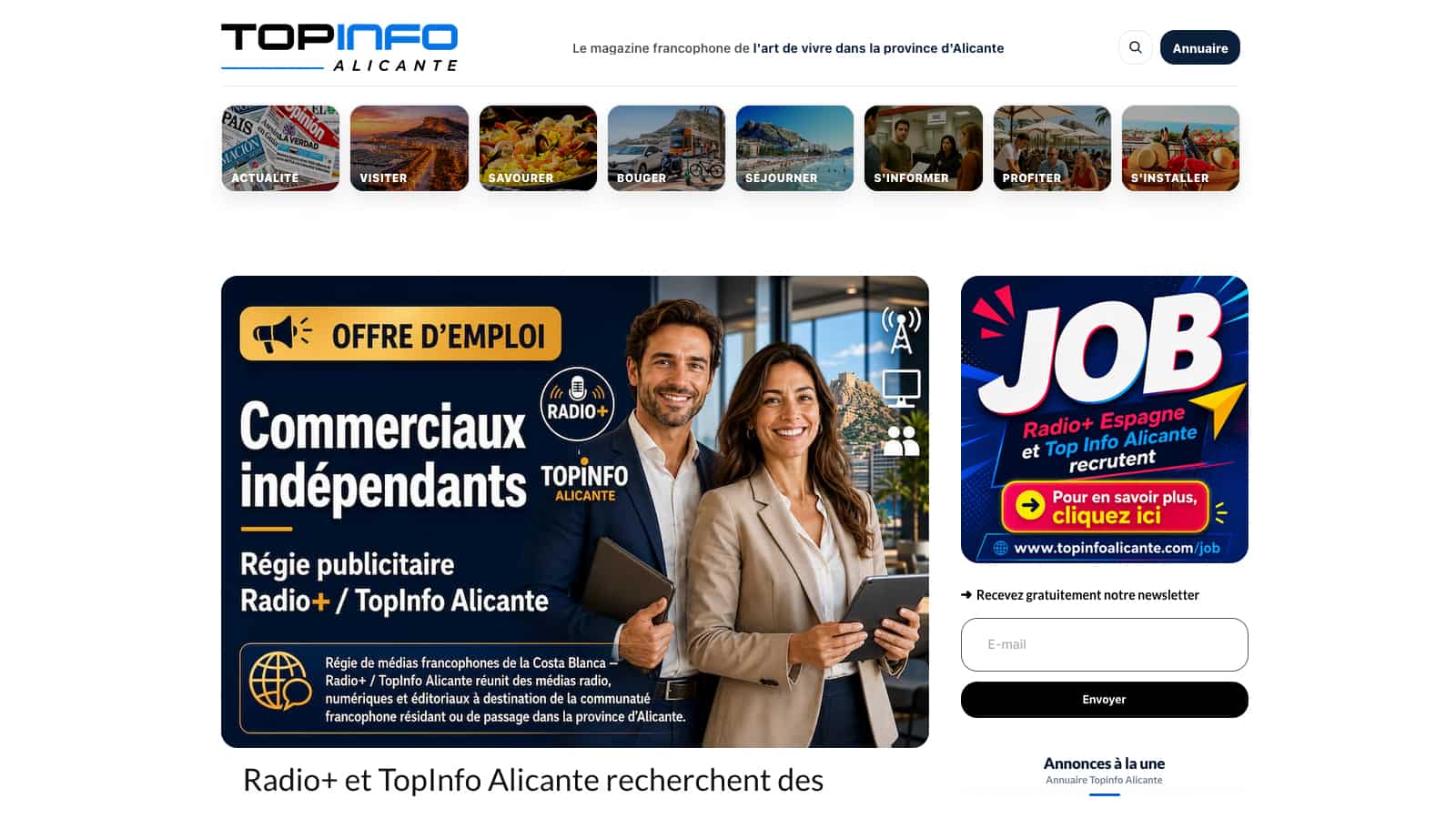 Aperçu du site Top Info Alicante