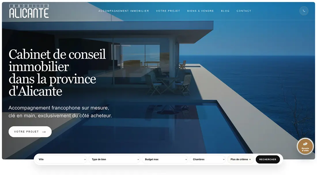 Capture du site Immobilier Alicante